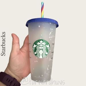 Starbucks Clear Confetti Cold Beverage 24 Ounce Tumbler with Rainbow Straw